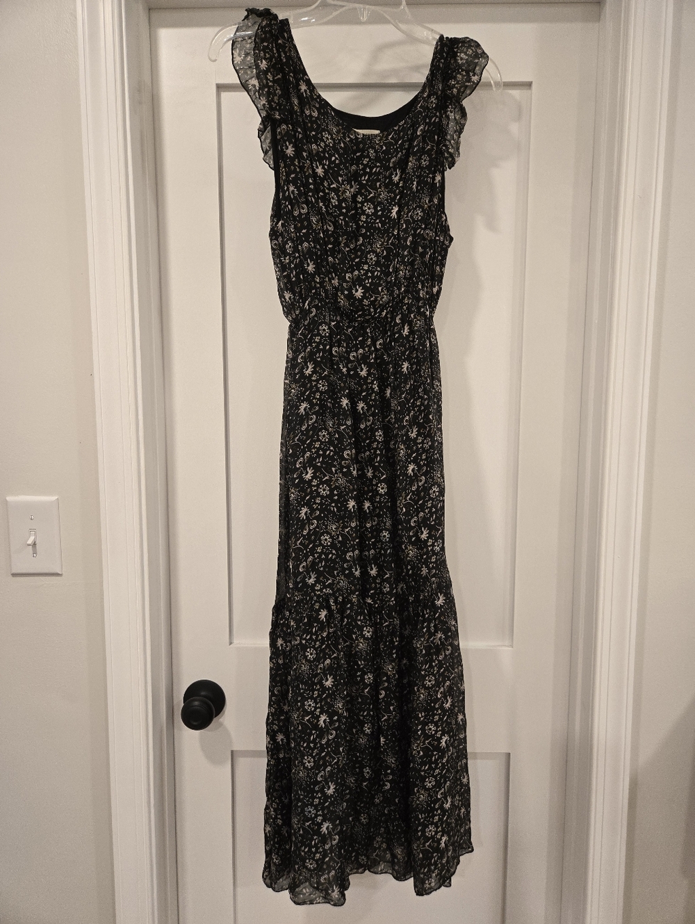 Le Ragazze Black Floral Silk Blend Dress